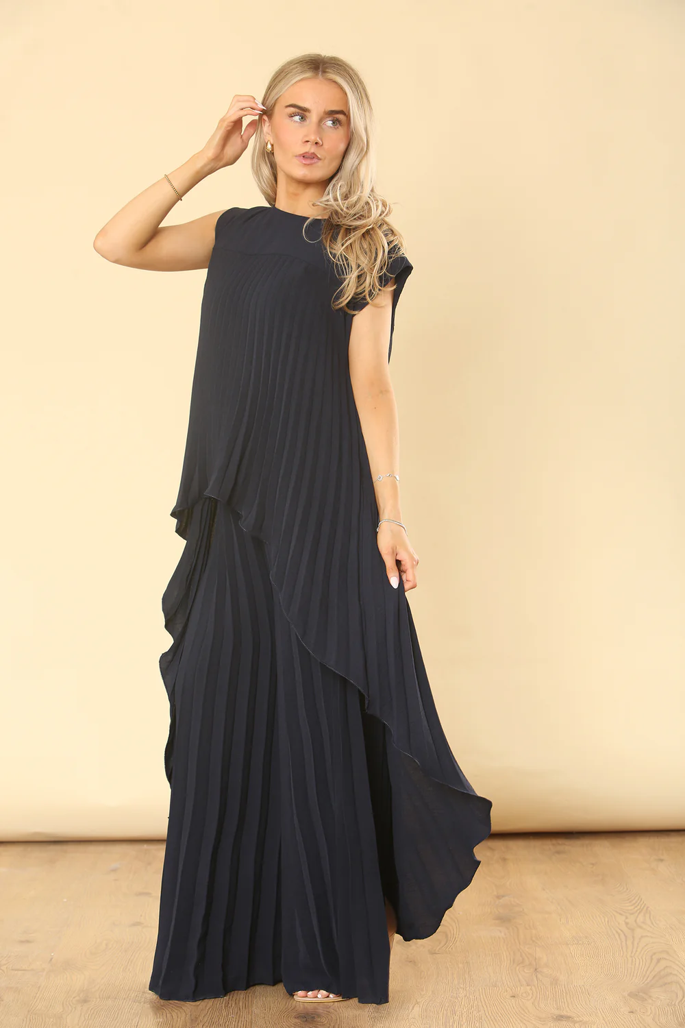 PLEATED HIGH LOW 2 piece set